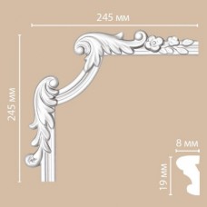 Угол декоративный Decomaster 97100-3L 245*245*8мм полиуретан