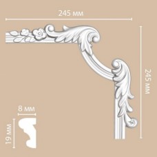Угол декоративный Decomaster 97100-3R 245*245*8мм полиуретан
