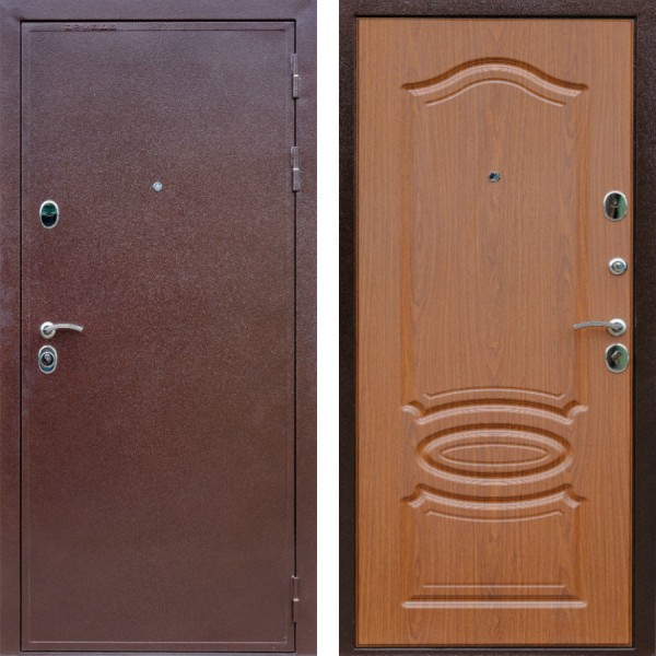 Входная металлическая дверь Армада Модель-2 Антик медь / Морёная берёза