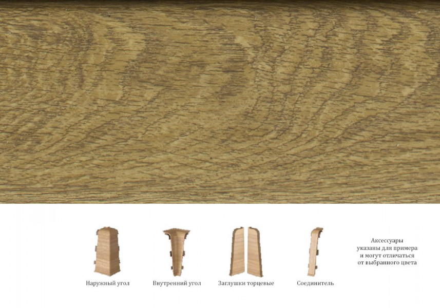 Соединитель для плинтусов Arbiton Indo 22 Дуб Валенсия (Valencia Oak), 2500*70*26