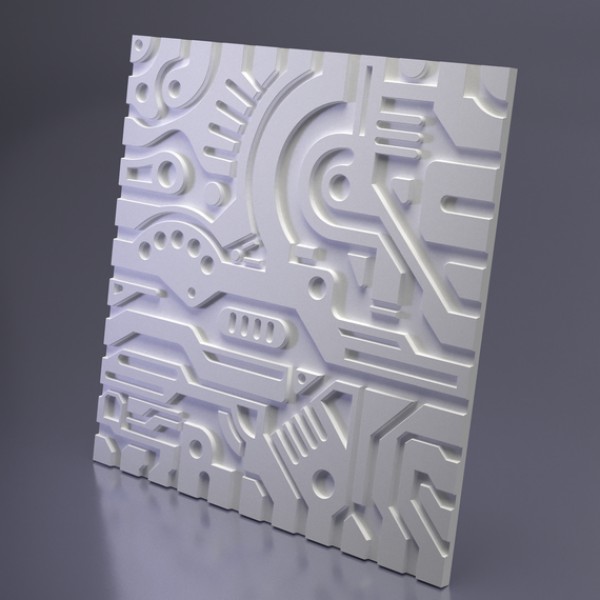 Дизайнерская панель 3D панели Artpole M-0050 EX-MACHINA B гипс