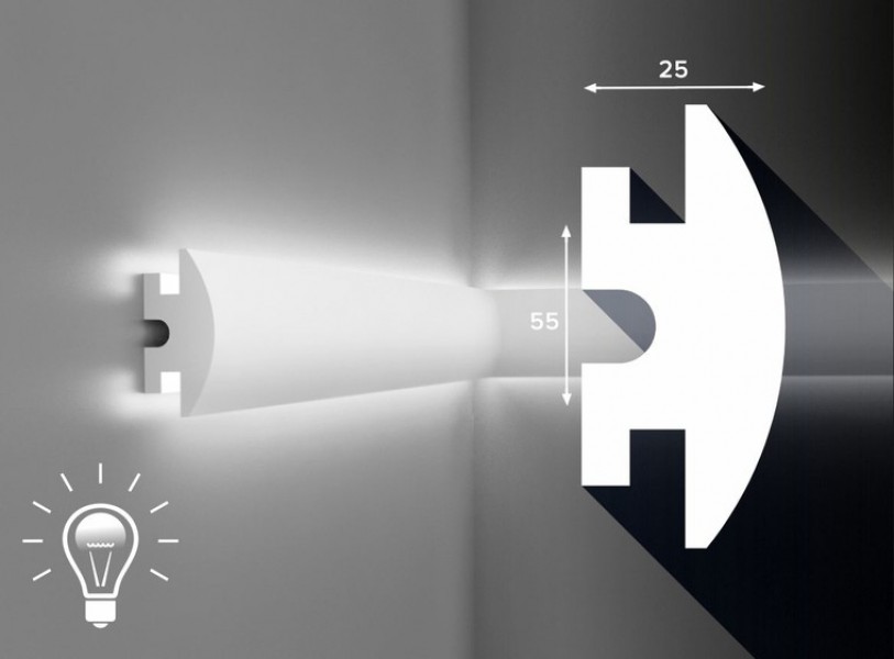 Молдинг Cosca М10 для скрытого освещения экополимер