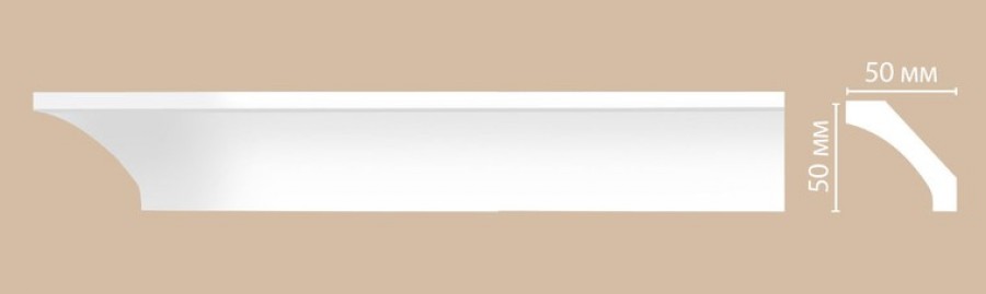 Плинтус потолочный Decomaster 96010 50*50мм гладкий полиуретан