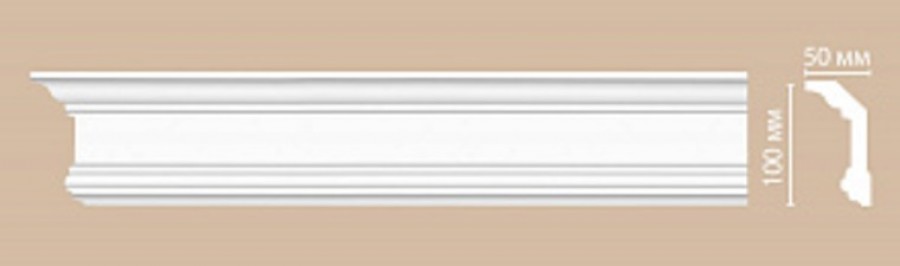 Плинтус потолочный Decomaster 96321 100*50мм гладкий полиуретан