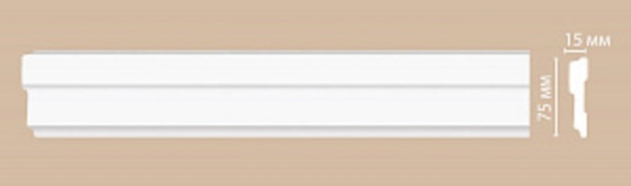 Плинтус потолочный Decomaster 97600 75*15мм гладкий полиуретан
