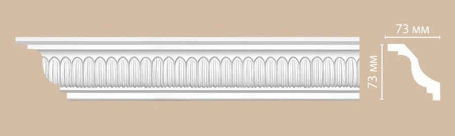 Плинтус потолочный Decomaster 95342 73*73мм с орнаментом полиуретан