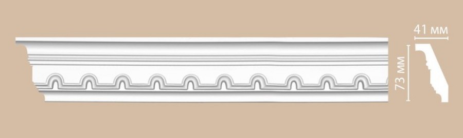 Плинтус потолочный Decomaster 95112F 73*41мм гибкий с орнаментом полиуретан