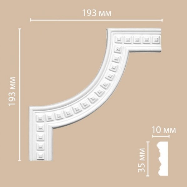 Угол декоративный Decomaster DT-9080-2 193*193*10мм полиуретан