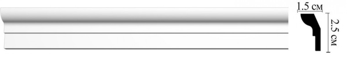 Плинтус потолочный Decomaster D111 15*25мм дюропрофиль дюрополимер