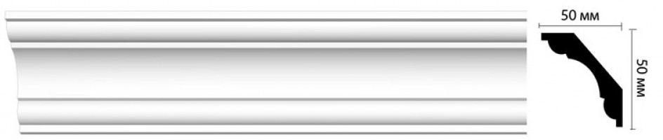 Плинтус потолочный Decomaster D124-ДМ 50*50мм дюропрофиль дюрополимер