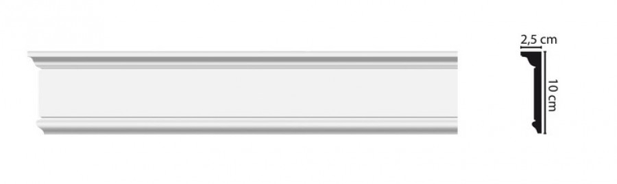 Плинтус потолочный Decomaster D227 25*100мм дюропрофиль дюрополимер