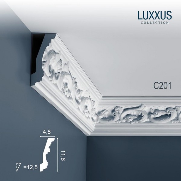 Плинтус потолочный Orac Decor C201 Luxxus полиуретан