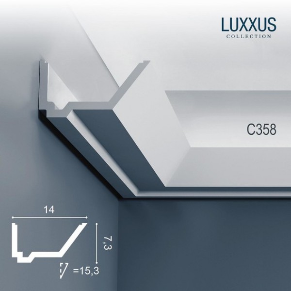Плинтус потолочный Orac Decor C358 Rail под скрытое освещение полиуретан
