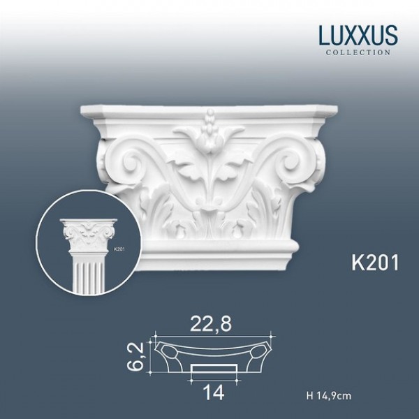 Капитель пилястры Orac Decor K201 Luxxus полиуретан