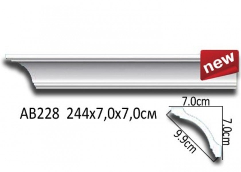 Плинтус потолочный Perfect AB228 полиуретан