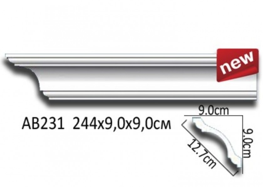 Плинтус потолочный Perfect AB231 полиуретан