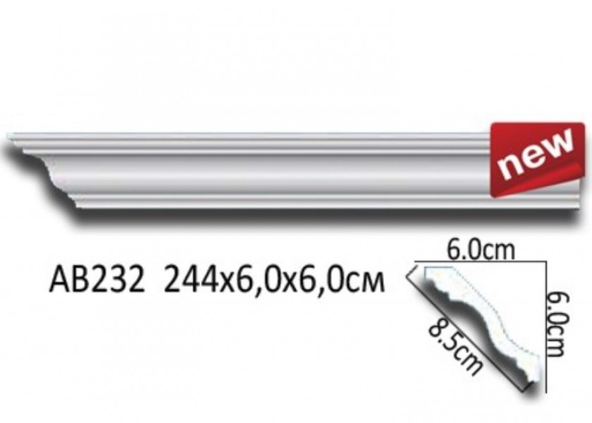 Плинтус потолочный Perfect AB232 полиуретан