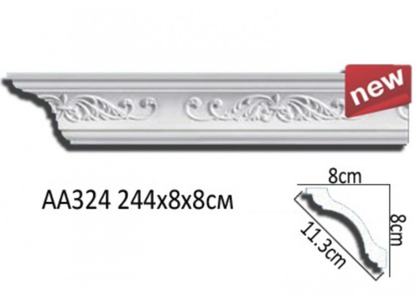 Плинтус потолочный Perfect AA324 полиуретан