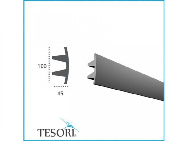 Плинтус потолочный Tesori KF503 для скрытого освещения полиуретан