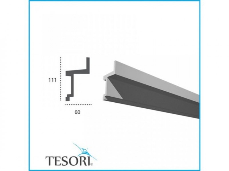 Плинтус потолочный Tesori KF705 для скрытого освещения полиуретан