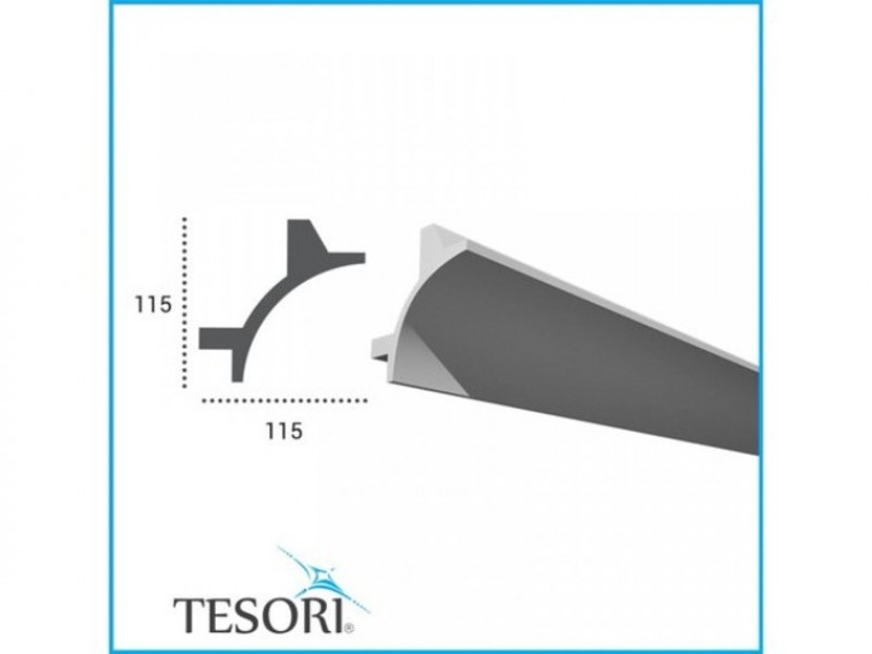 Плинтус потолочный Tesori KF706 для скрытого освещения полиуретан