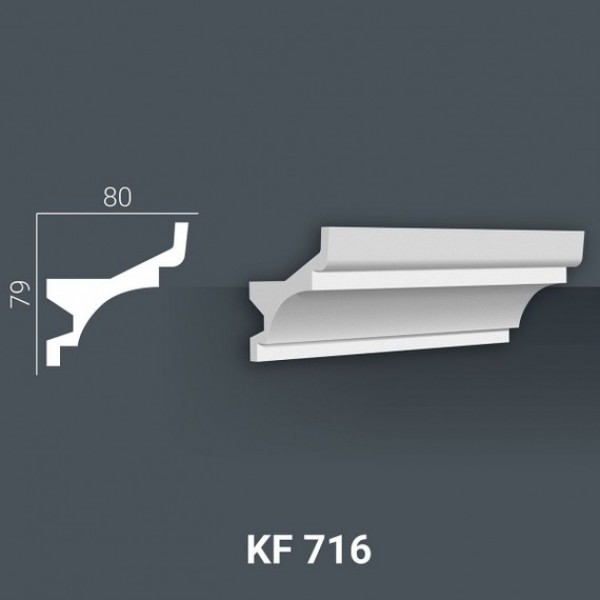 Плинтус потолочный Tesori KF 716 с подсветкой полиуретан