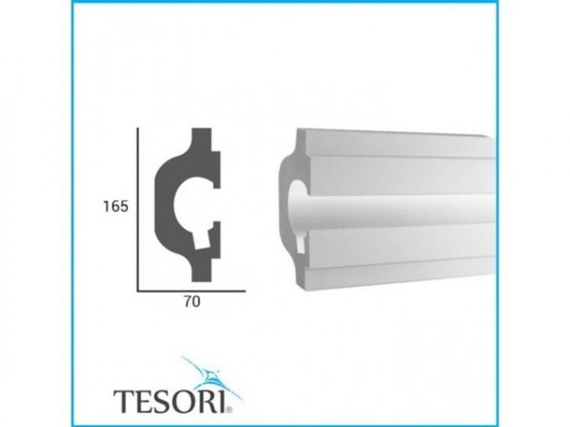 Плинтус потолочный Tesori KD119 для скрытого освещения полистирол