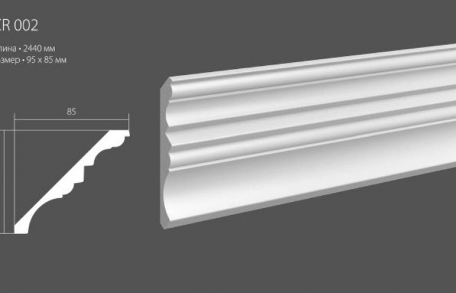 Плинтус потолочный Ultrawood CR 002 ЛДФ