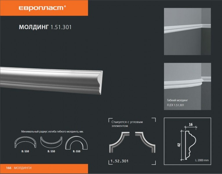 Молдинг Европласт 1.51.301 полиуретан